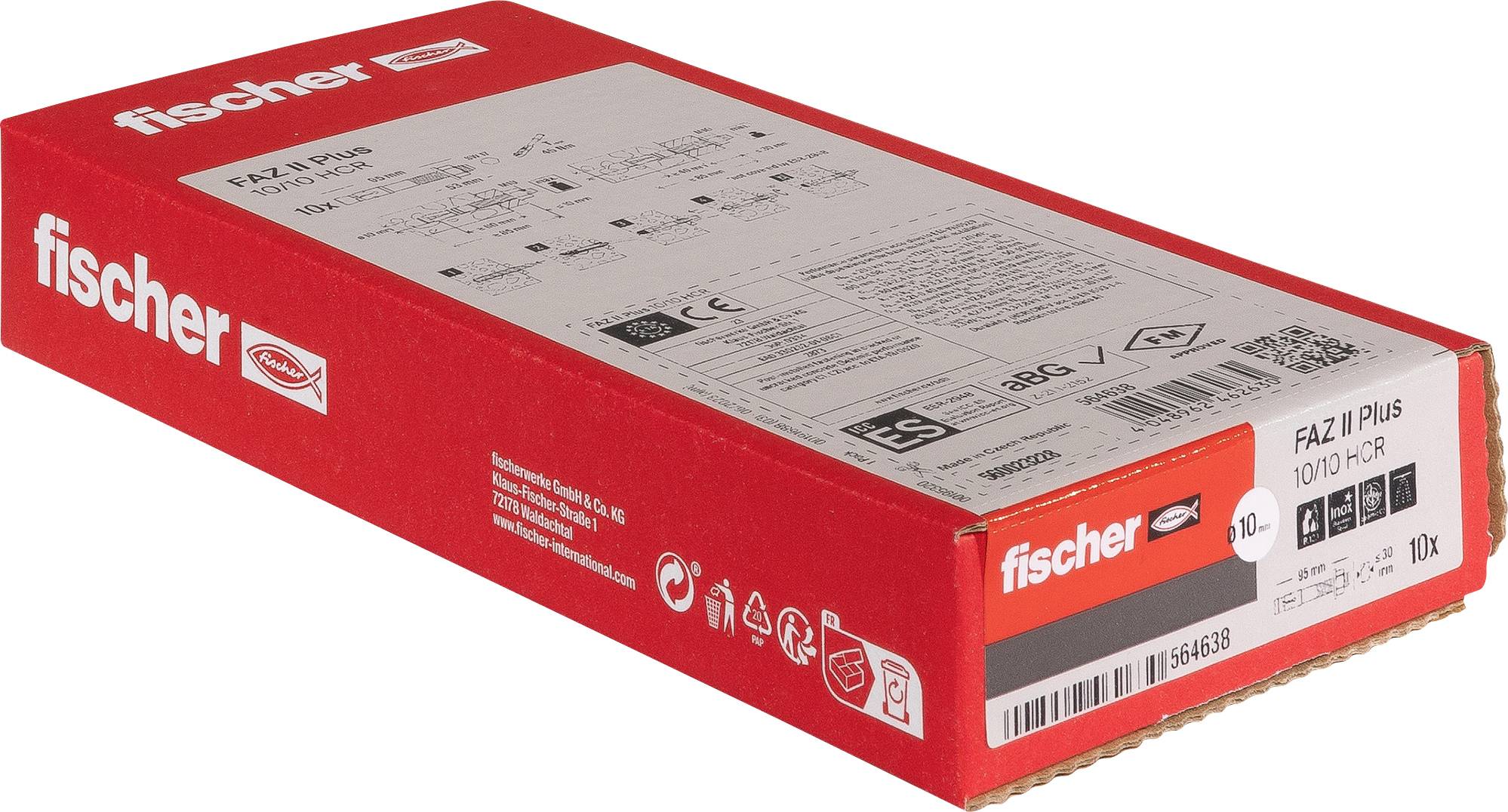 Fischer 564638 FAZ II Plus 10/10 HCR Kotwa klinowa 95 mm 10 mm 10 szt. - obrazek 1