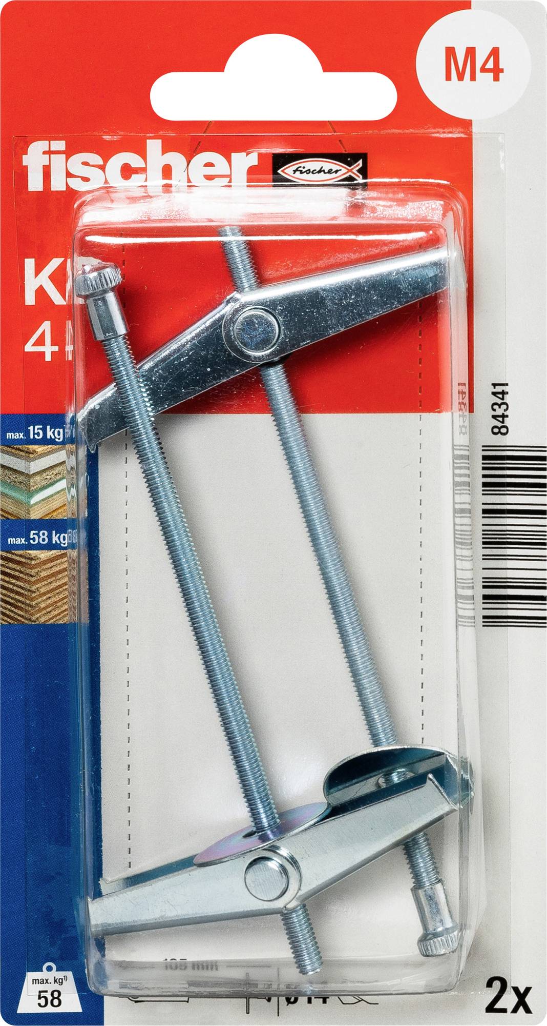 Fischer 084341 KD 4 K NV Kotwa przechylna 105 mm 1 zest. - obrazek 1