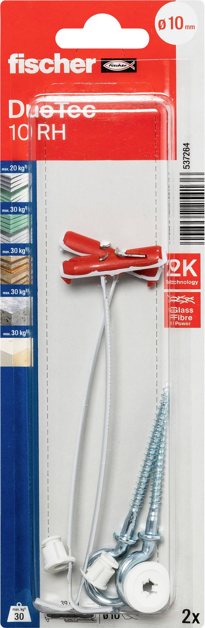 Fischer 537264 fischer DuoTec 10 RH K NV Zestaw kołków 50 mm 1 zest. - obrazek 1