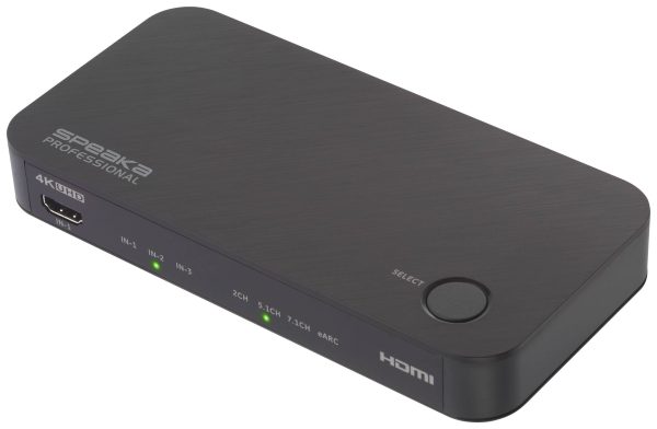 SpeaKa Professional telewizory i amplitunery, Audio ekstraktor SP-HDA-510 [HDMI – HDMI] 3840 x 2160 Pixel eARC, S/PDIF +