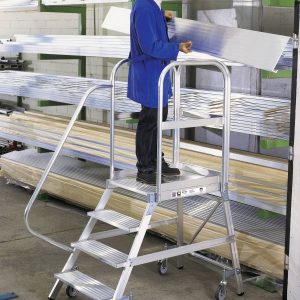Drabina platformowa MUNK Günzburger Steigtechnik 50104, Maksymalna wysokość robocza: 3 m Drabina platformowa MUNK Günzburger Steigtechnik 50104, Maksymalna wysokość robocza: 3 m