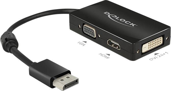 adapter DisplayPort, VGA, HDMI, DVI Delock 62656 62656, [1x Złącze DisplayPort - 1x Złącze VGA, HDMI, DVI 25-pin] - obrazek 1