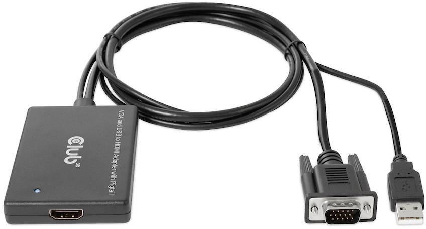 adapter HDMI, USB, VGA club3D CAC-1720 CAC-1720, 0.6 m - obrazek 1