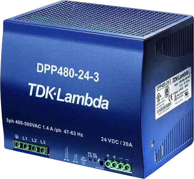 Zasilacz na szynę DIN TDK-Lambda DPP480-24-1, 24 V/DC, 20 A, 480 W - obrazek 1