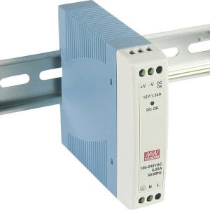Zasilacz na szynę DIN MEAN WELL MDR-10-15, 15 V/DC, 0.67 A, 10 W Zasilacz na szynę DIN MEAN WELL MDR-10-15, 15 V/DC, 0.67 A, 10 W