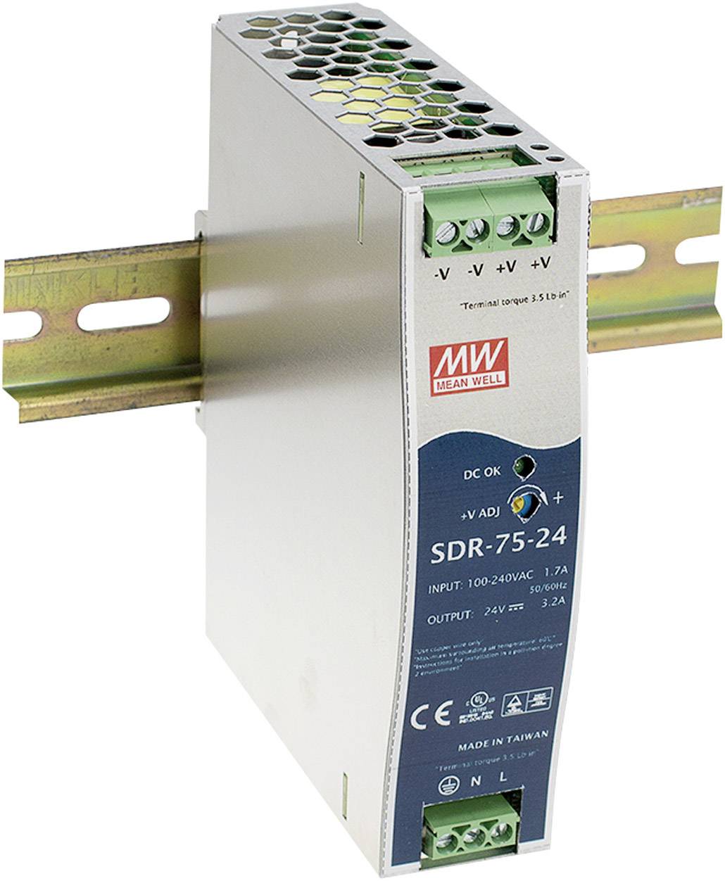 Zasilacz na szynę DIN MEAN WELL SDR-75-24, 24 V/DC, 3.2 A, 76 W - obrazek 1
