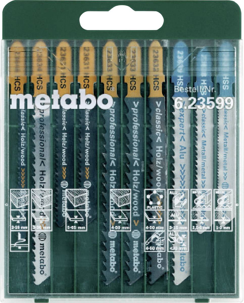 Zestaw brzeszczotów do wyrzynarek 10-częściowych Metabo 623599000 N/A 10 szt. - obrazek 1