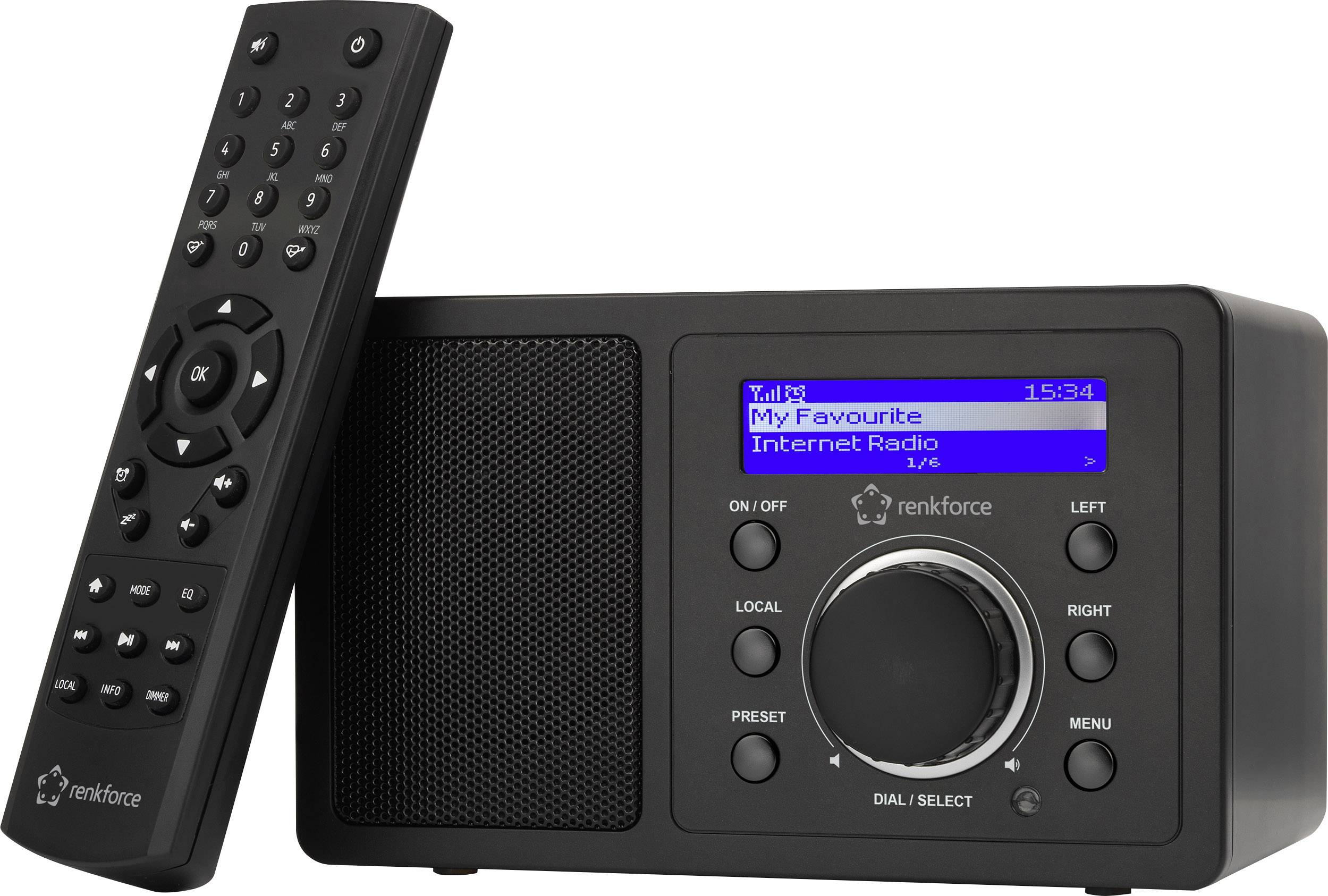 Radio internetowe Renkforce RF-IR-MONO1 Internet obsługa DLNA czarny - obrazek 1