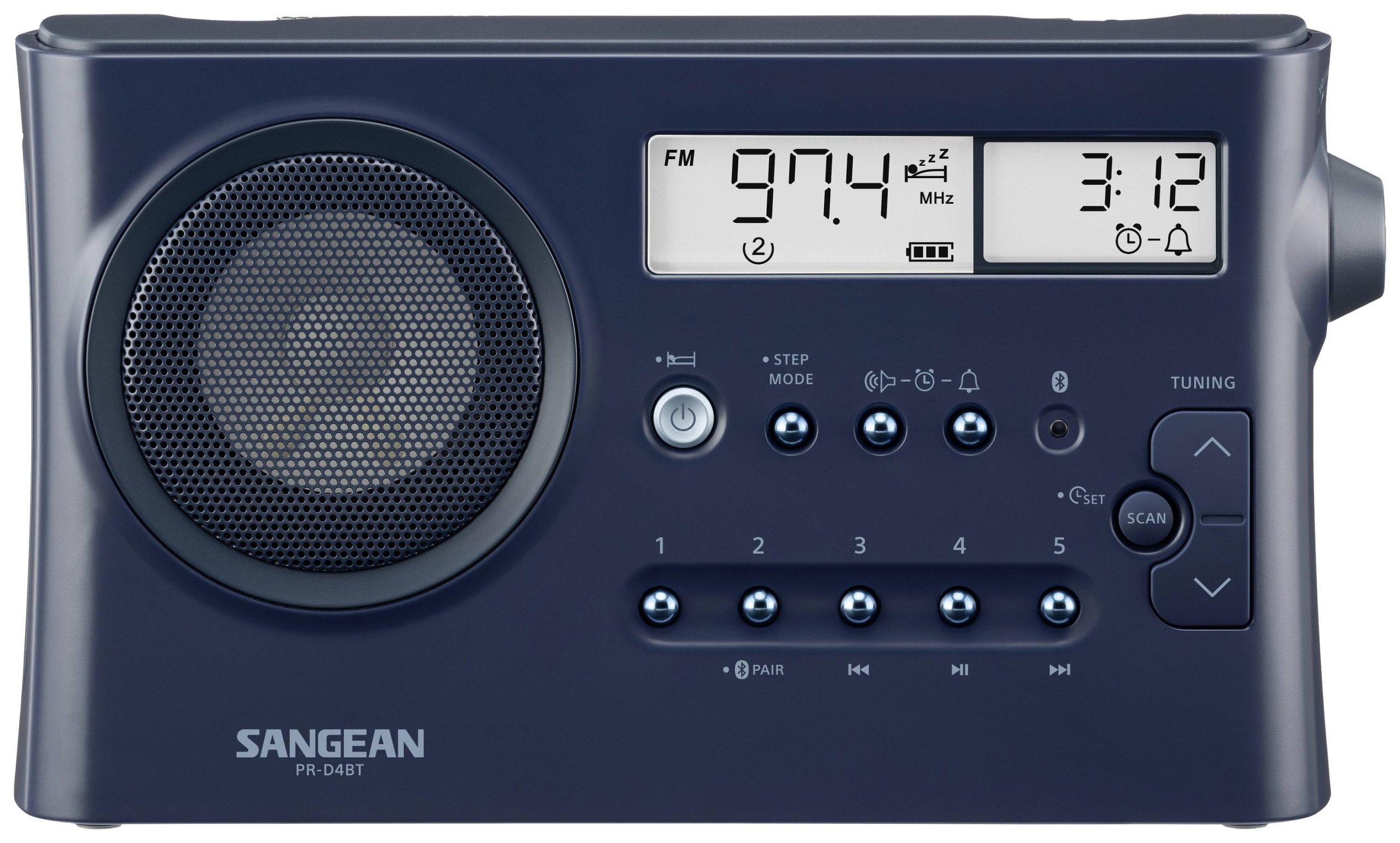Radio Sangean PR-D4BT fale metrowe (VHF), fale średnie (MF), AM, FM funkcja budzika granatowy - obrazek 1