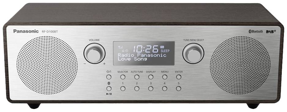 Radio Panasonic RF-D100BTEGT fale metrowe (VHF), DAB+ funkcja budzika srebrny, brązowy - obrazek 1