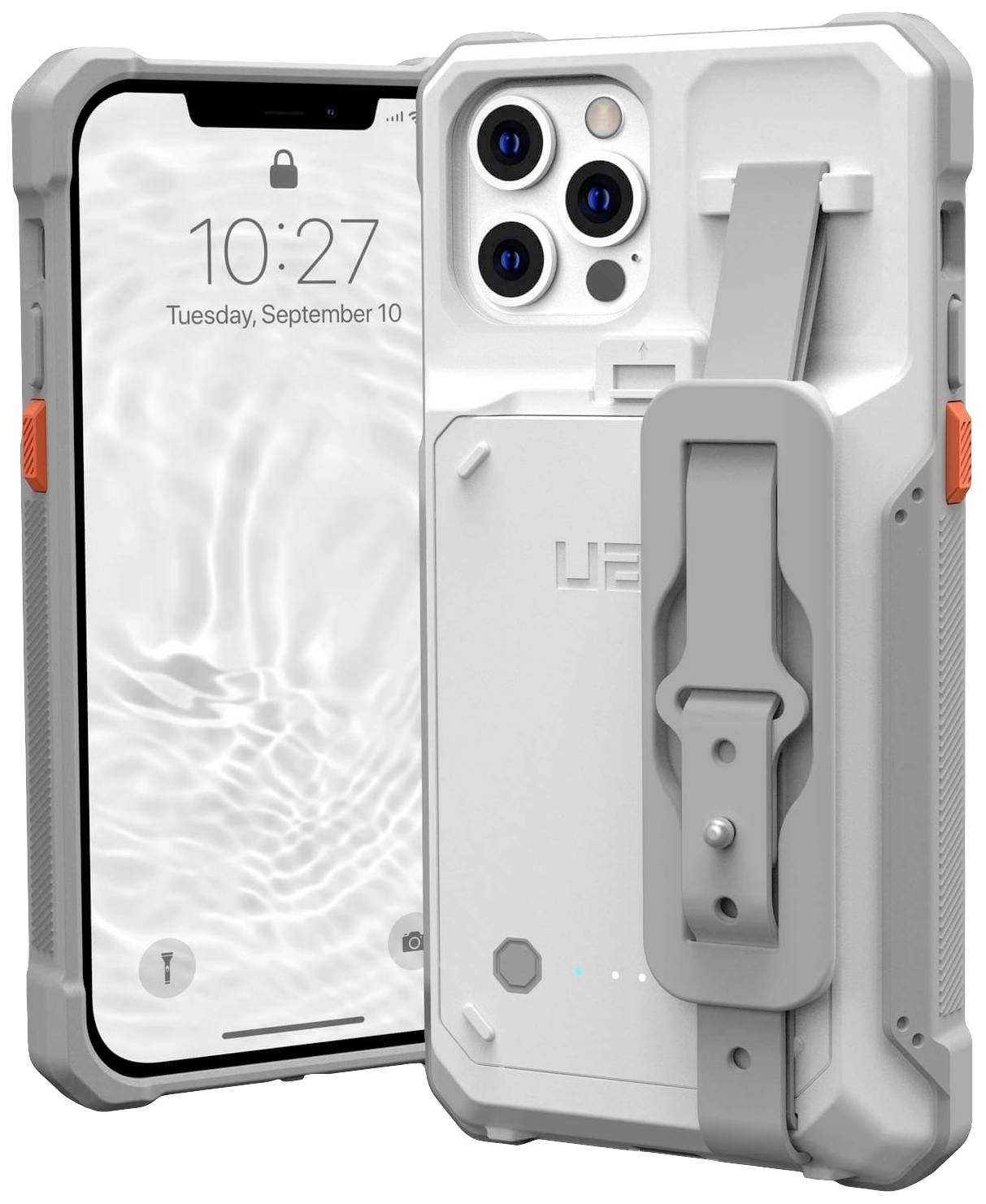 Urban Armor Gear Workflow Healthcare Battery Case Futerał backcase Apple iPhone 14, iPhone 13 biały Zintegrowana bateria - obrazek 1