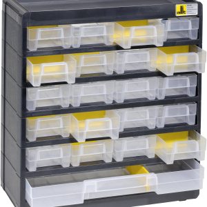 Allit 458090 Szafka z pudełkami VarioPlus Basic 32 (S x W x G) 300 x 335 x 135 mm czarny, żółty 1 szt.