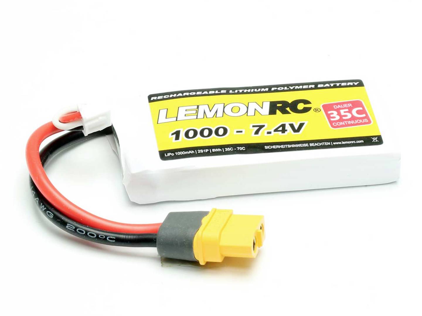 Pakiet akumulatorów (LiPo) 7.4 V 1000 mAh 35 C LemonRC Softcase XT60 - obrazek 1