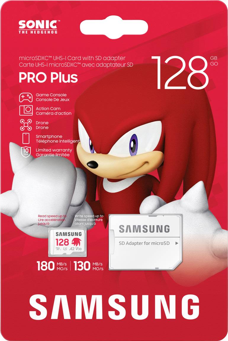 Samsung Sonic Edition - "Knuckles" microSDXC Produkt nowy 128 GB A2 Application Performance Class, v30 Video Speed Class - obrazek 1