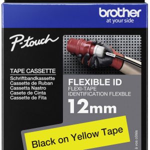 Taśma do nadruku Brother TZEFX631, 12 mm x 8 m, Kolor taśmy: żółty / Kolor nadruku: czarny Taśma do nadruku Brother TZEFX631, 12 mm x 8 m, Kolor taśmy: żółty / Kolor nadruku: czarny