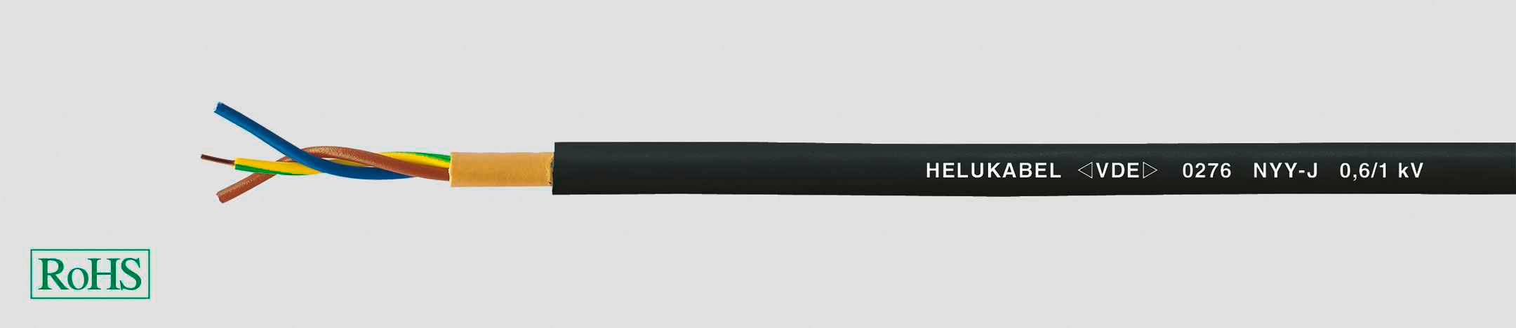 Kabel podziemny HELU 32005-500, 1 G 25 mm², 500 m, zielono-żółty - obrazek 1