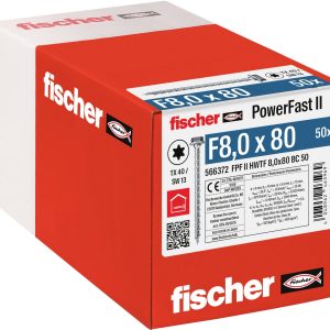 Fischer 566372 PowerFast II Wkręt do drewna z łbem sześciokątnym 8 mm 80 mm Wewnętrzna ząbkowana stal cynkowany galwanic Fischer 566372 PowerFast II Wkręt do drewna z łbem sześciokątnym 8 mm 80 mm Wewnętrzna ząbkowana stal cynkowany galwanic