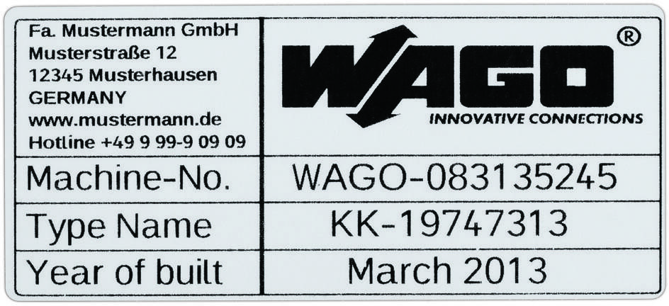 Etykiety do drukarki termotransferowej WAGO 210-804 210-804, 99 x 44 mm, 500 szt. - obrazek 1