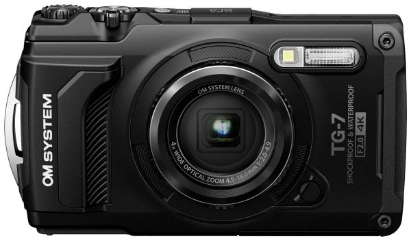 OM System TG-7 black Aparat cyfrowy 12 MPx Zoom optyczny: 4 x czarny Odporny na wstrząsy, Wodoodporny, Wideo 4K