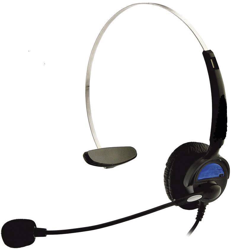 Basetech KJ-97 Słuchawki nauszne przewód Mono czarny zestaw słuchawkowy Telefon - obrazek 1