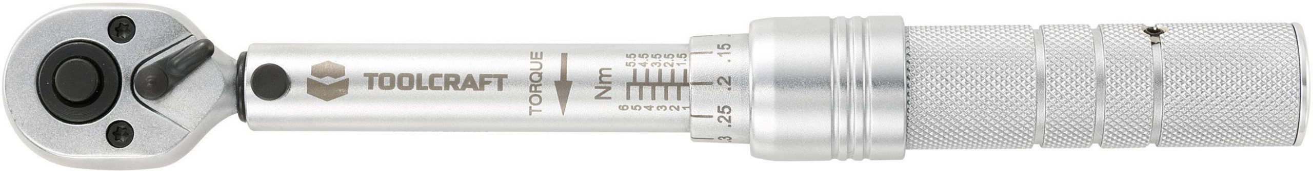 Klucz dynamometryczny z grzechotką 1/4" (6.3 mm) TOOLCRAFT 819161, Moment obrotowy: 1 - 6 Nm - obrazek 1