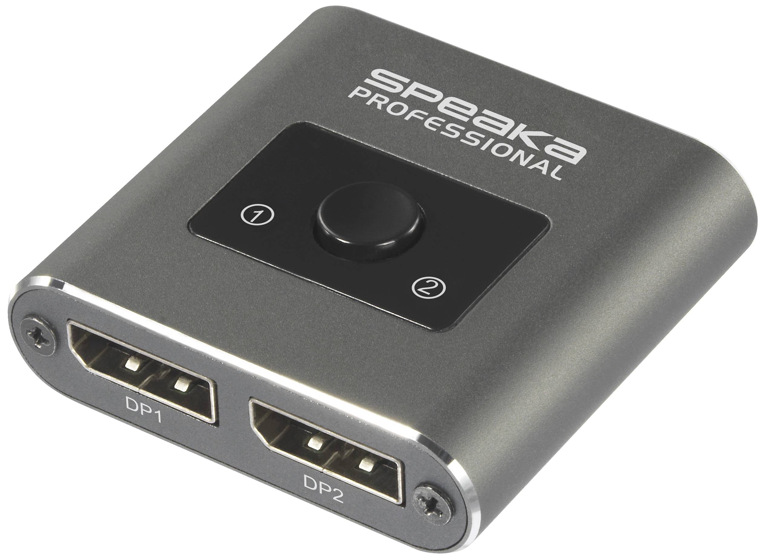 SpeaKa Professional SP-BDS-250 2 Porty Switch DisplayPort UHD 8K @ 60 Hz, UHD 4K @ 120 Hz - obrazek 1