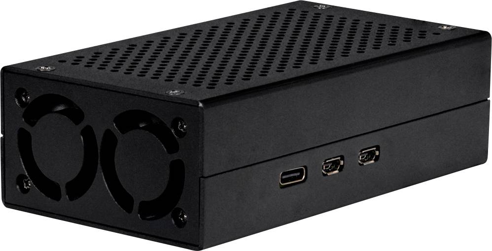 Obudowa SBC Joy-it ALU CASE for Pi5+M2 HAT / AI Kit Raspberry Pi® 5 B aluminium czarny - obrazek 1