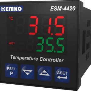 Termostat Emko ESM-4420 J, K, R, S, T, Pt100 -200 do 1700 °C Przekaźnik 5 A, SSR (D x S x W) 95 x 48 x 48 mm Termostat Emko ESM-4420 J, K, R, S, T, Pt100 -200 do 1700 °C Przekaźnik 5 A, SSR (D x S x W) 95 x 48 x 48 mm