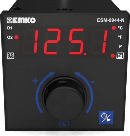 Termostat Emko ESM-9944-N.2.20.0.1/01.00/1.0.0.0 Pt100, J, K, R, S -200 do 1700 °C Przekaźnik 7 A, Przekaźnik 5 A (D x S - obrazek 1