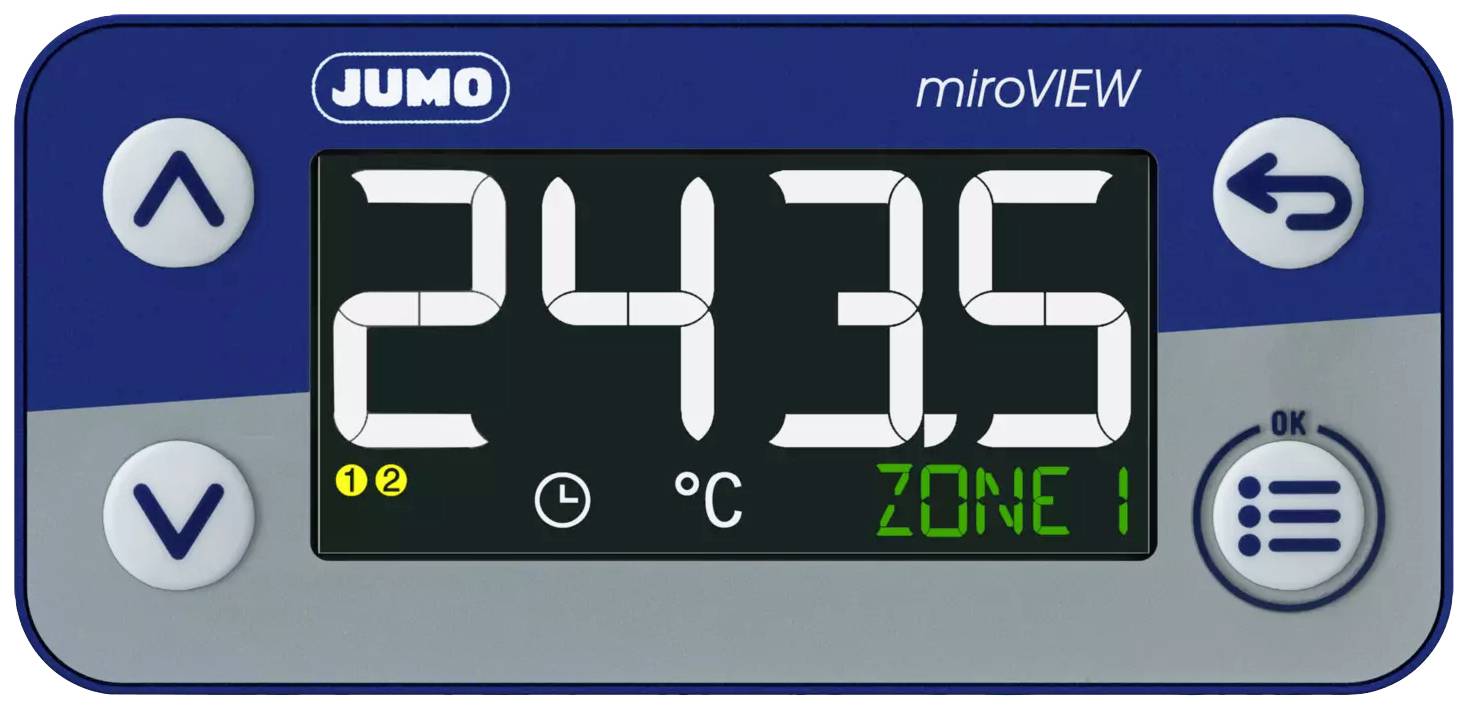 Termostat Jumo 701580/0-01-23-02 Pt100 -200 do +600 °C (S x W) 76 mm x 36 mm - obrazek 1