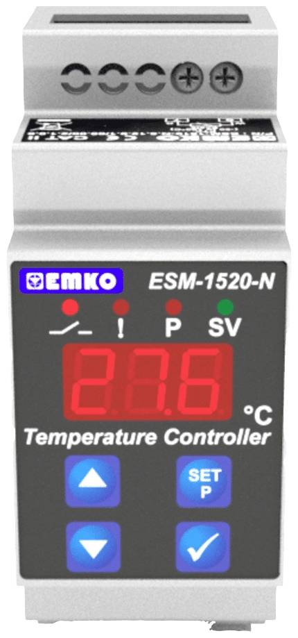 Termostat Emko ESM-1520-N.5.12.0.2/01.00/2.1.0.0 PTC -50 do +150 °C Przekaźnik 5 A (D x S x W) 61.2 x 35 x 90 mm - obrazek 1