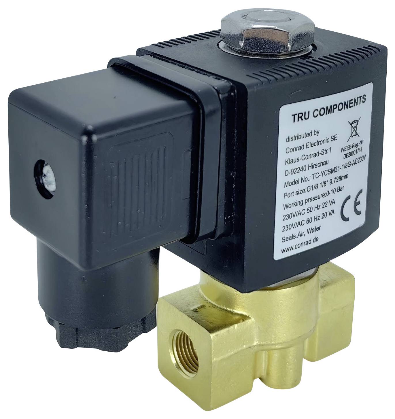 Zawór bezpośredni TRU COMPONENTS TC-YCSM31-1/8G-AC230 TC-14211680, 0 do 10 bar - obrazek 1