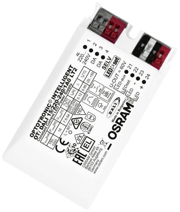 OSRAM HOMELIGHTING OPTOTRONIC DALI LT2 Sterownik LED Stałonaprądowy 18 W 2.5 – 54 V Ściemniacz 1 szt.