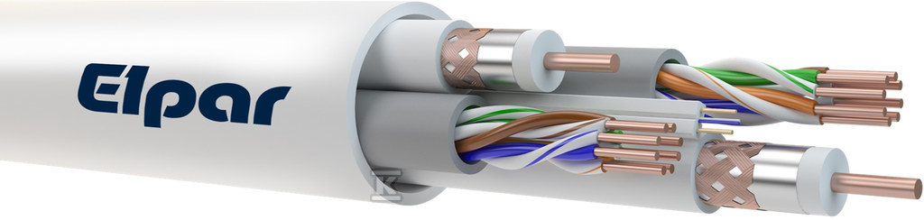 Przewód hybrydowy MULTIPAR (2x SATPAR-75 (RG6): 2x UTP5e: 1x FTTH 2J) MULTIPAR-2XRG-2X5E-1X2J - obrazek 1