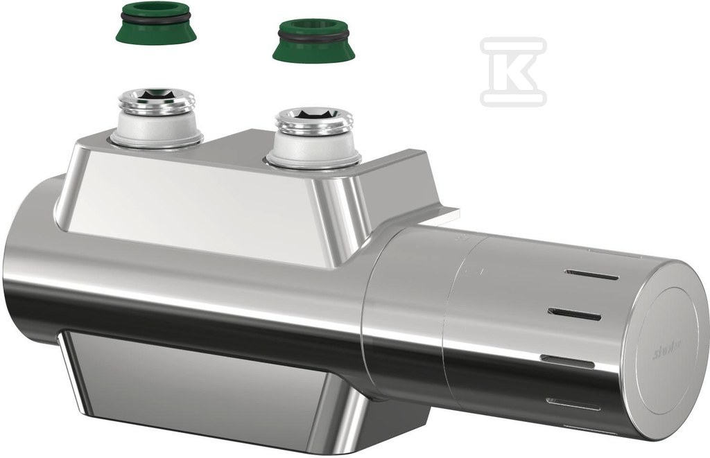Zestaw VARIODESIGN- 3/4 cala z M30x1,5 obudowa i głowica chrom,podłączenie lewo- lub prawostronne. Do zestawu pasują chromowane złącza F11 lub F3 (nr kat: 11132 11482 11483) F12161 - obrazek 1