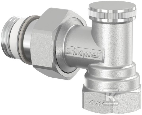 Zawór powrotny kątowy 1/2 cala x 1/2 cala z półśrubunkiem 1/2 cala, niklowany STANDARD M1230041