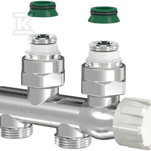 Przyłącze dwururowe VarioCon Design uniwersalne – do grzejników z podłączeniem GW 1/2 cala lub GZ 3/4, chromowane, zintegrowany zawór termostatyczny M30x1,5 z nastawą wstępną /1kpl/ F12019 Przyłącze dwururowe VarioCon Design uniwersalne – do grzejników z podłączeniem GW 1/2 cala lub GZ 3/4, chromowane, zintegrowany zawór termostatyczny M30x1,5 z nastawą wstępną /1kpl/ F12019